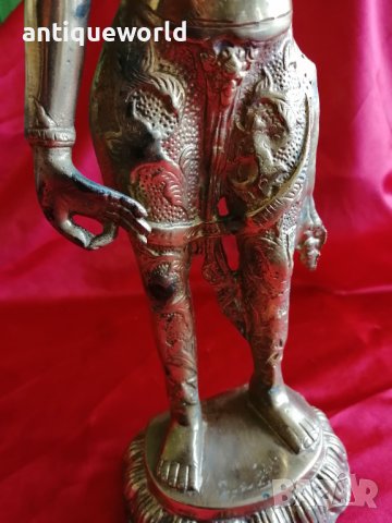 Голяма Бронзова  Индуиска Статуя Богиня ПАРВАТИ, снимка 4 - Антикварни и старинни предмети - 38776789