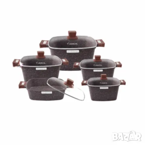 Гранитен комплект касероли от 10 части за кулинарни шедьоври Lexical - IMPERIAL FORGE SERIES, снимка 4 - Съдове за готвене - 49942025