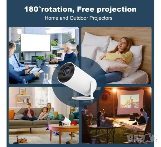 Преносим смарт видео проектор, JFYU, 4K Ultra HD поддръжка, 1280x720p резолюция, WiFi, Bluetooth , снимка 3 - Друга електроника - 50747962