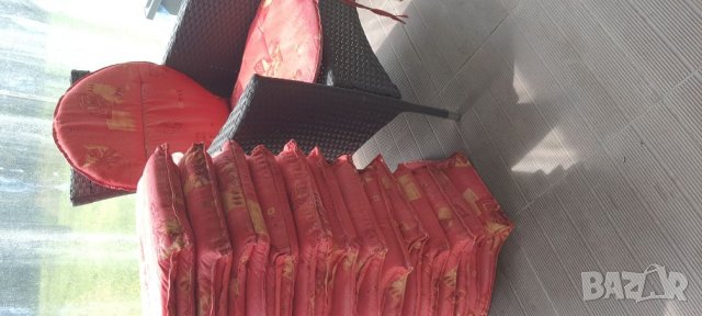 Седалки за стол ,червени и кафяви, снимка 4 - Градински мебели, декорация  - 32734678