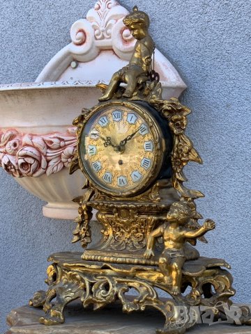 Каминен часовник в стил Барок от средата на 20в., снимка 2 - Други - 13545431