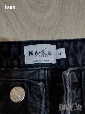 Черни дамски широки дънки, снимка 3 - Дънки - 51913962