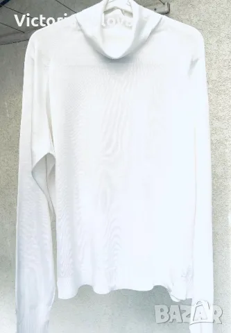 Красиво бяло поло унисекс, снимка 2 - Блузи с дълъг ръкав и пуловери - 47288273