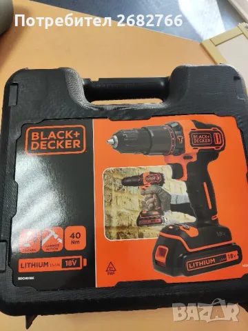 акумулаторен винтоверт black+decker bdchd18k, снимка 4 - Винтоверти - 50397758