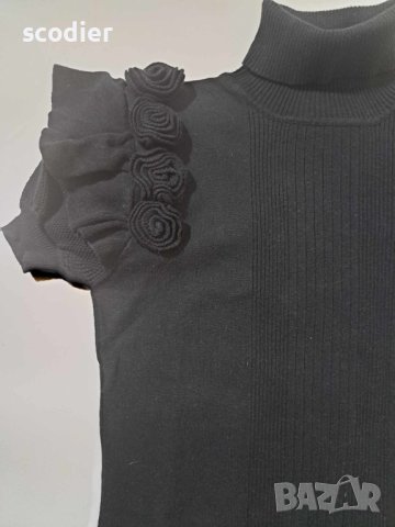 Пуловер с къс ръкав и рози 158/164, снимка 2 - Детски пуловери и жилетки - 43085119