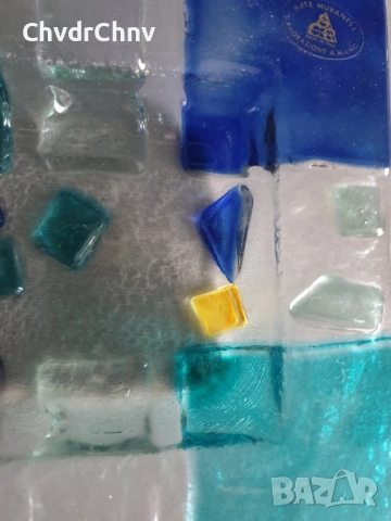 2бр Murano пепелници 17см-20см/стар италиански стъклен пепелник/квадратна чиния от Мурано стъкло, снимка 5 - Декорация за дома - 48069584