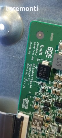  T-Con Board: 43UHD Dual RGB 47-6021275 / B03904EE0063A / HV430QUBH10 43inc DISPLAY VES430QNDB-2D-N4, снимка 2 - Части и Платки - 43057276