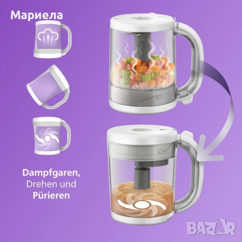 Комплект Стерилизатор и Уред за Бебешка Храна Philips Avent, снимка 5 - Други стоки за дома - 53559796