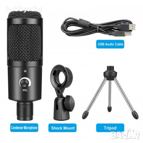 USB микрофон за TikTok, Youtube, караоке и записи в студио, снимка 11 - Микрофони - 33462330