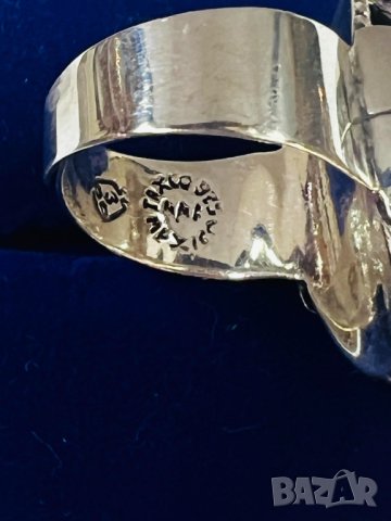 Сребърен пръстен с аметисти и тайник, снимка 4 - Пръстени - 43183075