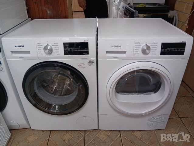 Комплект пералня и сушилня с термопомпа Сименс Siemens IQ500 A+++ 8кг 2 години гаранция!
