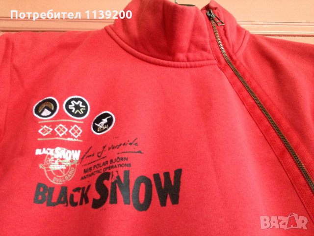 Black Snow L мъжки червен ватиран суичър с цип, снимка 5 - Суичъри - 27565676