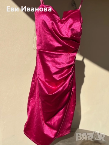 Дамска сатенена рокля , снимка 5 - Рокли - 51827573