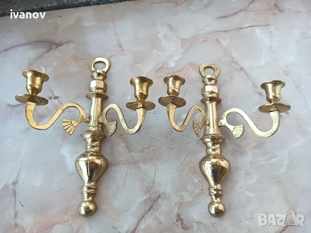 Бронзови двойно аплици, снимка 7 - Антикварни и старинни предмети - 51724370