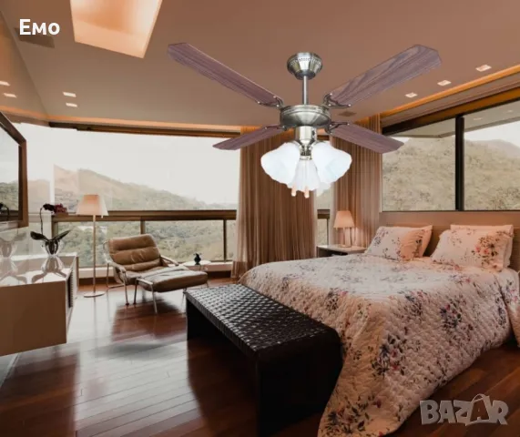 Вентилатор - 42'' Muhler, таванен, осветление. Гаранция 12 месеца , снимка 2 - Вентилатори - 48614757