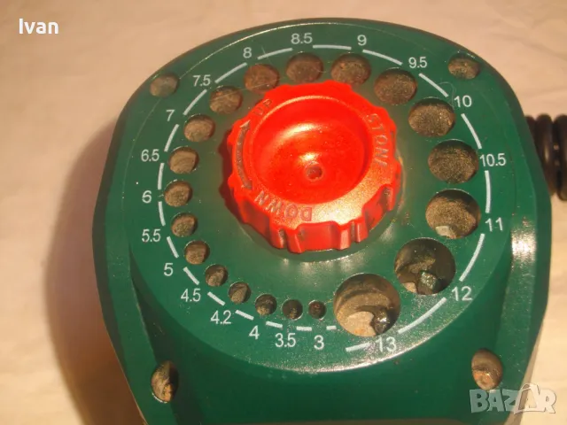 Електрическа немска 2019г. машина ТОЧИЛО ЗА ЗАТОЧВАНЕ НА БУРГИИ ДО Ф13ММ Голямо Parkside PBSG 95 C4., снимка 18 - Други инструменти - 47601649