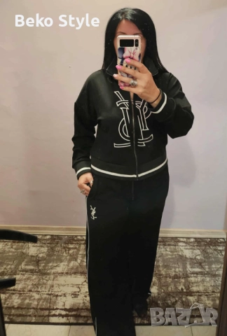 Дамски памучен екип YSL наличен в черно и кафяво, снимка 3 - Спортни екипи - 52102664