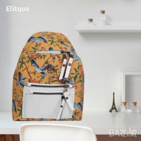 Елегантна цветна раничка с модерни флорални акценти - ПРОМОЦИЯ, снимка 2 - Раници - 52895955