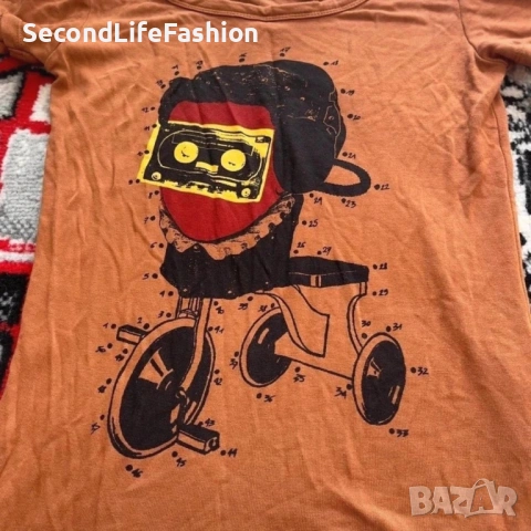 Дамска тениска Levi Strauss & Co, кафява 100% вискоза LEVI'S размер XS, снимка 2 - Тениски - 53349527