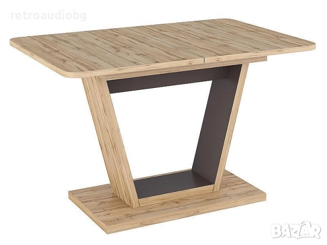 Разтегателна трапезна маса НИГЕЛ 120-160x80 дъб вотан, снимка 3 - Маси - 52822778