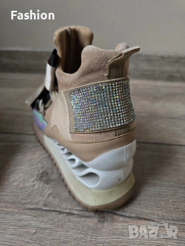 Дамски маратонки \ сникърси на платформа с панделка., снимка 6 - Маратонки - 53093874