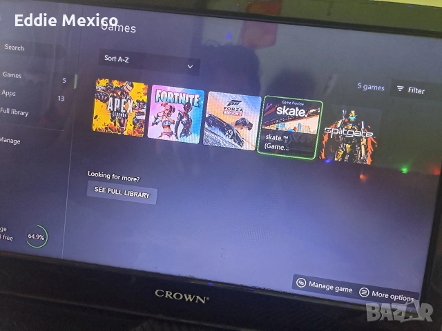 Xbox one с малък телевизор и подарък Forza horizon 3, Battleground 4, dead space , снимка 7 - Xbox конзоли - 53581472