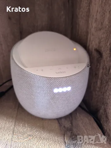 Тонколона Belkin SoundForm Elite,безжично зарядно, Bluetooth, Wi-Fi, бяла с Google Асистент, снимка 1