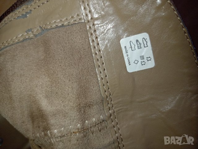 Кафеви боти Ecco естествена кожа 38, снимка 2 - Дамски боти - 38974547