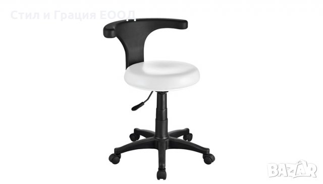 Козметичен стол - табуретка за педикюр Ergo 44/54 см - бяла/сива/зелена, снимка 4 - Педикюр и маникюр - 28044177
