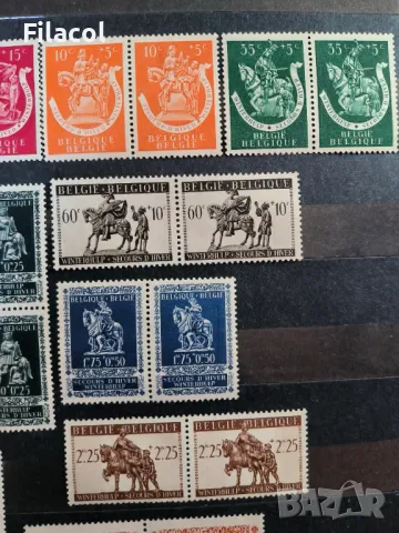 Белгия 1942 г. Благотворителни марки пълна серия MNH чифтове, снимка 3 - Филателия - 50195443