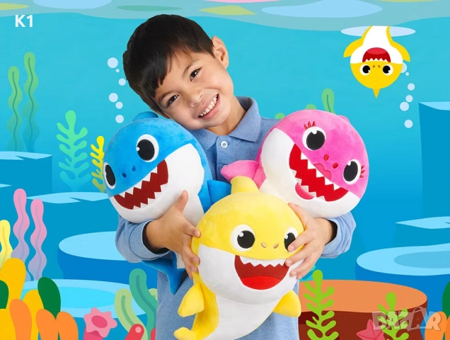 Бейби Шарк Плюшени играчки, плюшена Baby Shark, бебе Акула 30см, снимка 3 - Плюшени играчки - 52333869