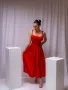 Червена стилна дамска рокля , снимка 1