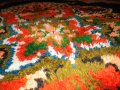 Изключително красив Губер (китеник, одеало, килим )- пъстър и колоритен,вълнен, с ярки, шарени, цвет, снимка 5