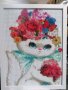 Диамантен гоблен - Коте с Цветя, снимка 1 - Гоблени - 38556576
