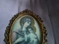 Икона на Дева Мария с младенеца от Чекотоинският манастир в Калугерово от соца осветена 222х155мм , снимка 3