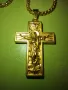 красиво колие 60 см. ланец с кръст златист, снимка 1