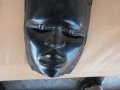 Голяма масивна маска абанос 30 / 16.5 см, снимка 1 - Антикварни и старинни предмети - 43370245