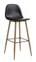 Бар стол от черна изкуствена кожа/цвят дъб, снимка 1 - Столове - 43675646