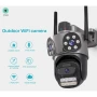 Външна WiFi Камера с три обектива и аларма , снимка 8