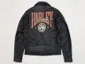 HARLEY DAVIDSON Харли Оригинално Кожено Рокерско Яке Рокерия L-XL, снимка 1