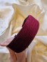 Широка диадема от плат плюш - виненочервена, снимка 1 - Аксесоари за коса - 39090020