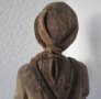 57 см. Момиче с петел Невероятна много стара дървена статуя , снимка 9