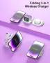 Сгъваемо безжично зарядно устройство 3 в 1 бързо магнитно преносимо, снимка 3
