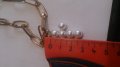 Разкошен позлатен ланец с кръст перли -7329, снимка 6