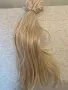 Уникална мека естествена руса коса блонд кератинови кичури 50 см , снимка 2