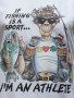 Нова мъжка забавна тениска с трансферен печат I'M AN ATHLETE, рибар, снимка 2