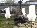 Старинен полилей, абажур от ковано желязо , снимка 3