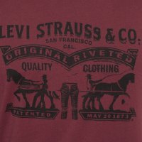 Levi's Burgundy Crew Neck Logo T-Shirt - страхотна мъжка тениска, снимка 2 - Тениски - 33634651