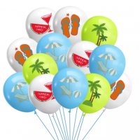 Хаваи плаж море лято диня Обикновен надуваем латекс латексов балон парти хелий или газ, снимка 1 - Други - 33465594