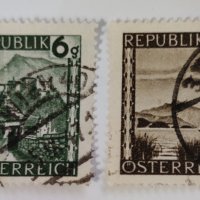 Австрия, 1945 г. - Изгледи, част от серия марки с печат